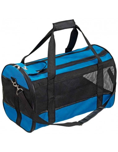 bolso transporte perro nylon azul