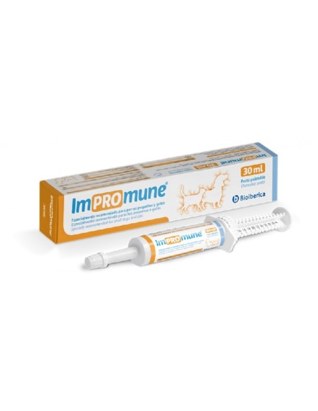 IMPROMUNE complemento alimentario para optimizar la respuesta inmune en perros y gatos, formato pasta 30 ml