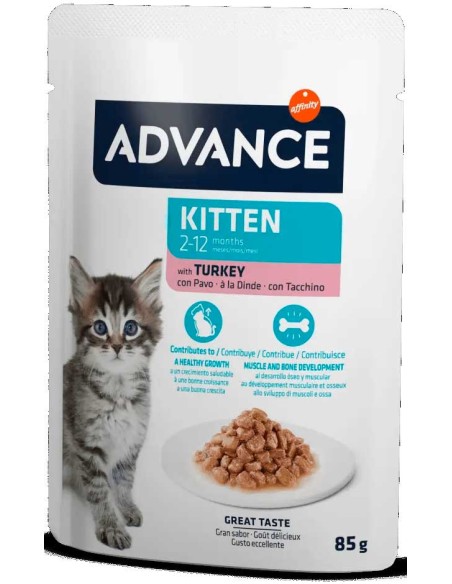 Pouche Advance de pavo para gatitos