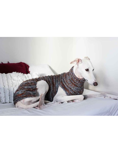 Jersey artesanal para galgo jaspeado-gris